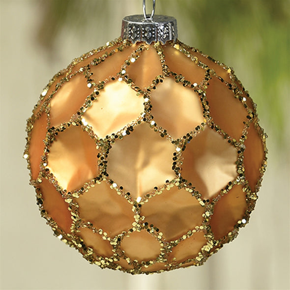 Honeycomb Glass Ornaments - Set of 3