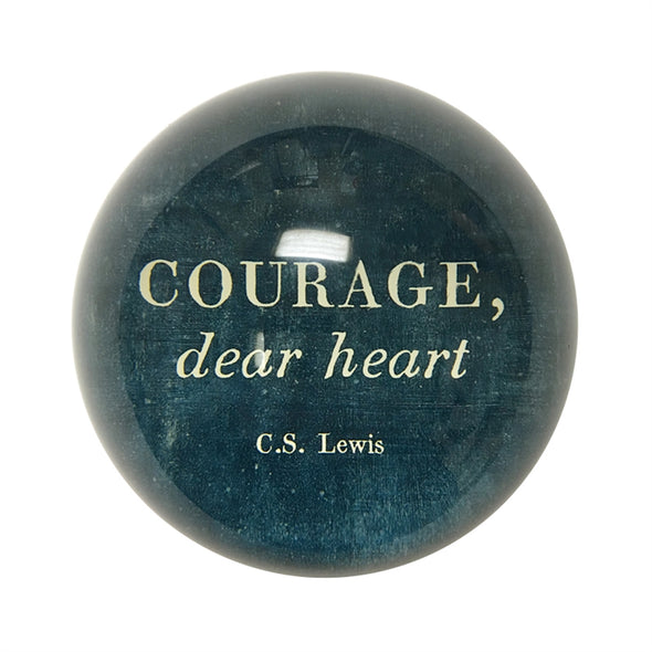 Set of 2 "Courage Dear Heart" Paperweights