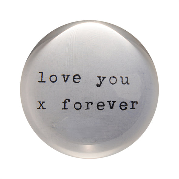 Set of 2 "love you x forever" Paperweights